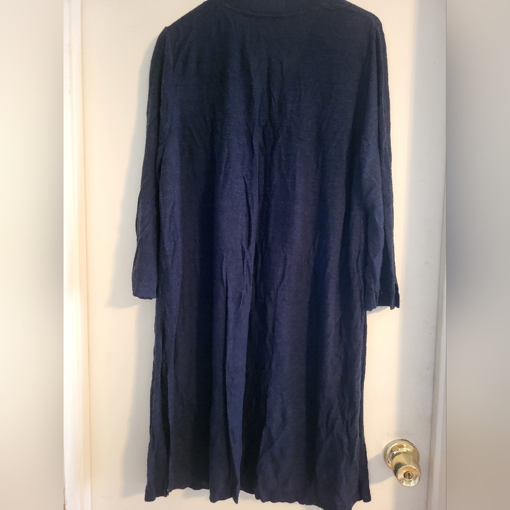J. Jill Linen Blend Tunic Top V-Neck 3/4 Sleeve Side Slit Size XL